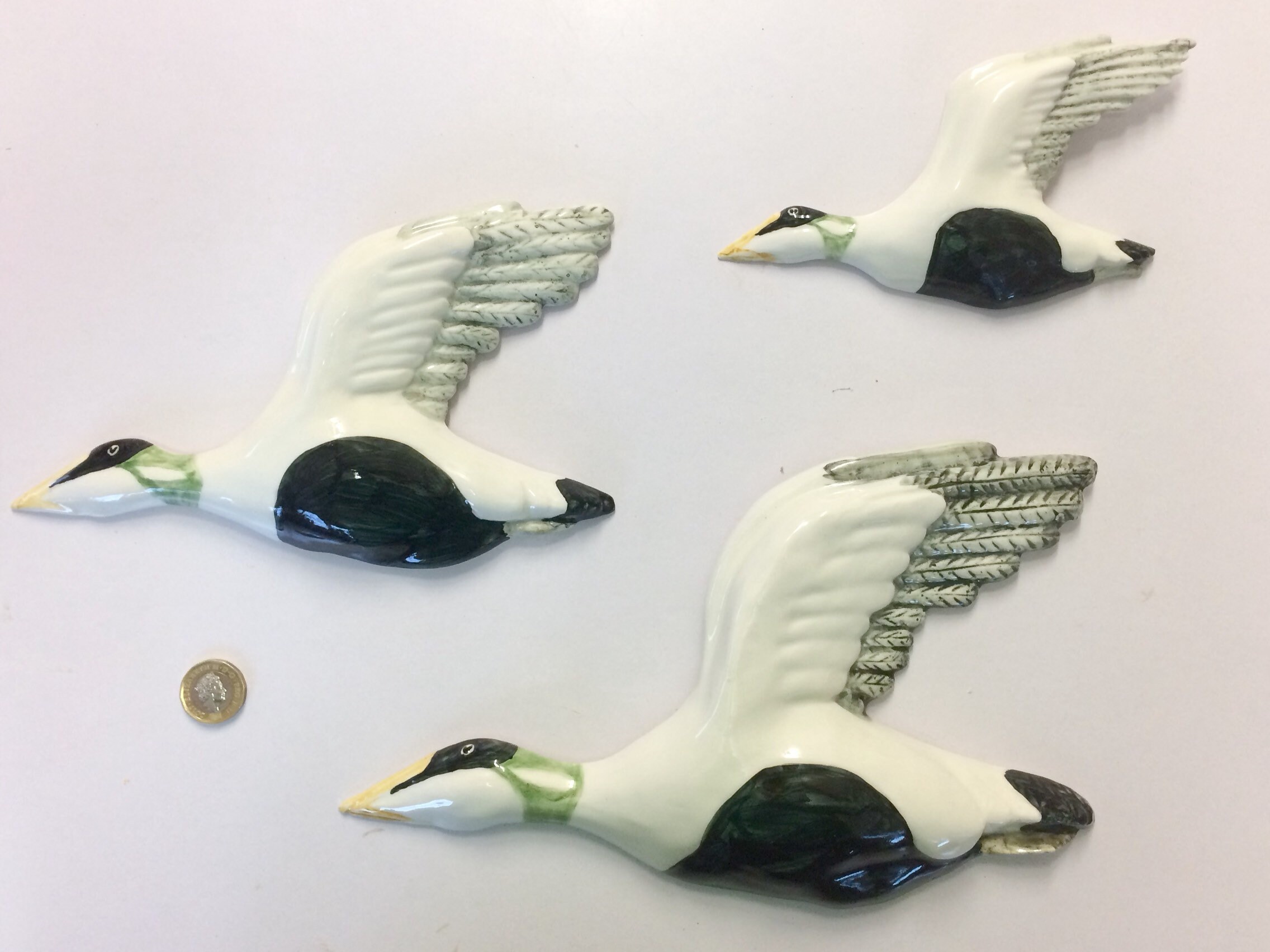 Ceramic Wall Hanging Flying Ducks. A Raft of Eiderducks. Etsy UK