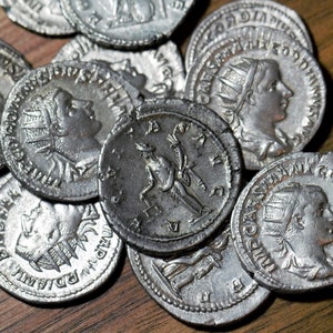 Genuine Ancient Roman Coin | Silver Double Denarius | 1700+ Yrs Old | Roman Empire Antoninianus Ancient Coins (Various Emperors) with CoA