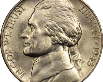 Silver War Nickel 1942-1945 Classic American US Silver Coin 5 Cents Jefferson WWII