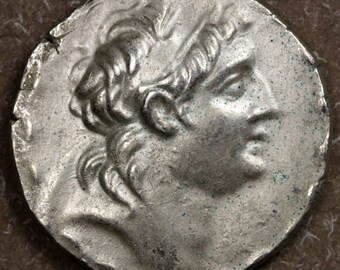Ancient Greece Silver Coin Seleukid Empire Tetradrachm 138-129 BC Goddess Athena Design