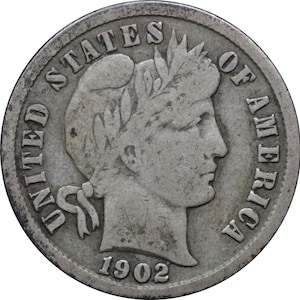 Barber Dime 1892-1916 Classic American US Silver Coin 10 Cents Liberty Head