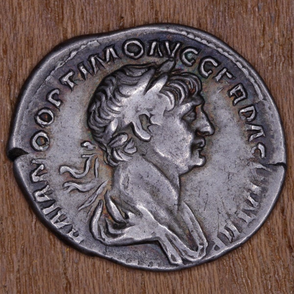 Trajan's Column 1900 Year Old Genuine Ancient Roman Empire Silver Denarius Coin | Emperor Trajan (r. 98-117 A.D.) | Roman Ancient Coin