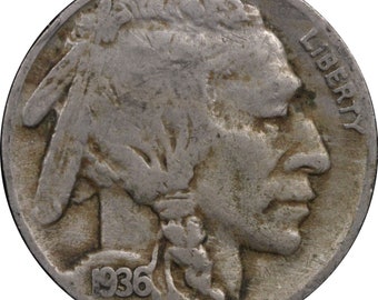 Buffalo Nickel 1913-1938 Classic American US Coin 5 Cents Indian Head