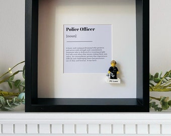 Personalised Police officer Definition &  Mini figure frame