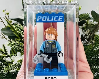 Personalised PCSO Mini figure in case with Police arch