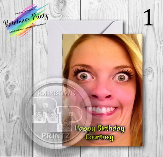 Random Personalised Funny Face Birthday Card - Etsy Random Personalised Funny Face Birthday Card - Etsy