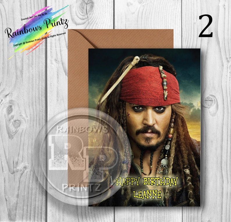 Personalised Johnny Depp Birthday Card – Any Occasion Folded Card With Envelope