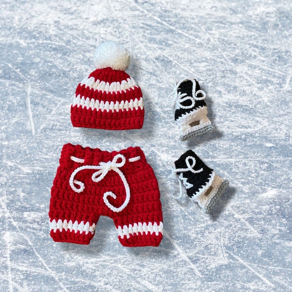 Baby Hockey Outfit, New Born Photo Prop, Detroit Red Wings Inspired