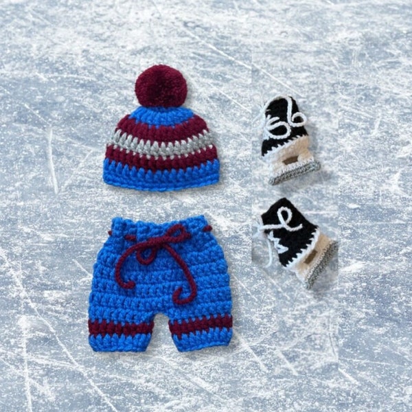 Baby Hockey Outfit, New Born Photo Prop, Colorado Avalanche Inspired