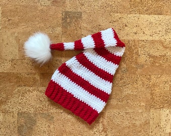 Handmade Baby Christmas Hat, Photo Prop, Cozy Hat