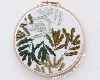 Mindful Plant - Hand Embroidery Pattern and Tutorial / Guide | Digital Download, PDF | Plant Embroidery | Beginners Embroidery | Mindfulness