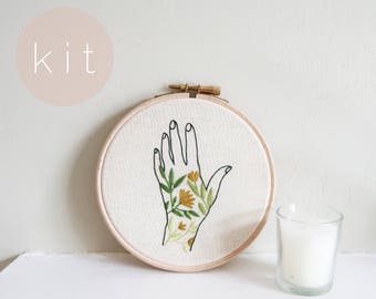 KIT - Grow Wild Embroidery Kit - DIY Embroidery Kit with Pattern