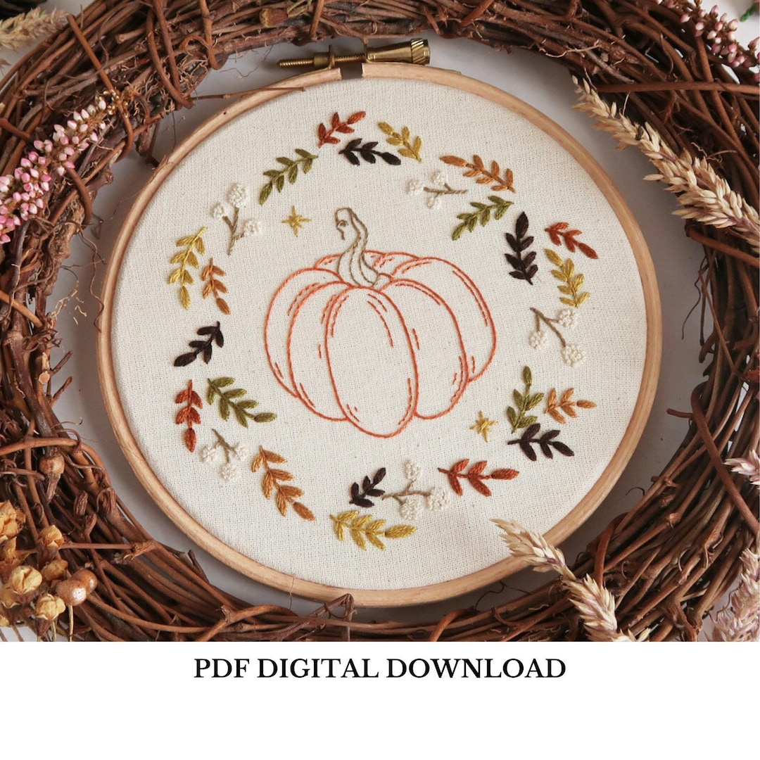Pumpkin - Hand Embroidery Pattern and Tutorial / Guide | Digital ...