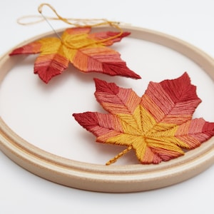 Fall/autumn Maple Leaf - Hand Embroidery Pattern and Tutorial / Guide ...