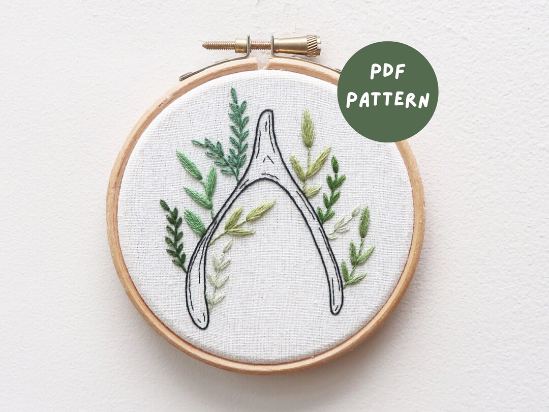Wishbone Pattern Wishbone Embroidery Pattern PDF Digital Download 4-inch - Etsy UK