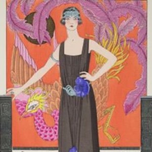 Art Deco Delight, Vintage Postcard Rug Hooking Pattern