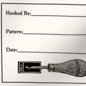 New HOOK Style Rug Labels, Be Sure to Label Your Rug! Rug Labels Pkg of 6