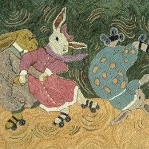 Roller Rabbits by Sharon Smith Rug Hooking Pattern 34” x 50&quot;