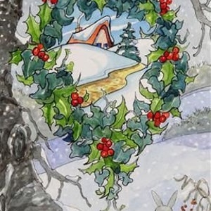 Wrapped in Love based on the artwork of Alida Akers, 18″x 30″, Pattern Only on Linen