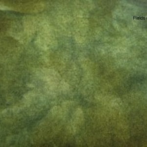 May include: A green fabric with a mottled, abstract pattern. The fabric has a soft, textured feel and is perfect for quilting, crafts, and home decor projects.