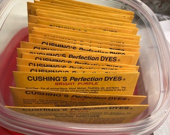 W. Cushing & Co "Perfection" Acid Dye PRIMITIVE Starter Kit with 24 acid dyes and general instructions