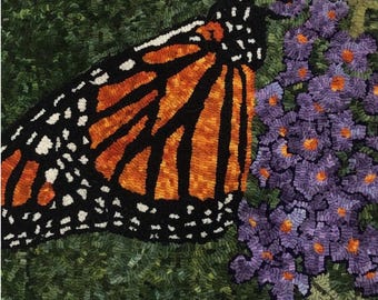 Monarch Magic, A Rug Hooking Pattern by P is for Primitive