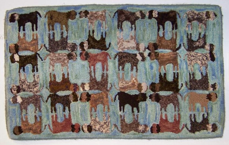 Dog Rug Pattern Thirty-six Dogs, A Rug Hooking Pattern by Primitive Grace(large) - Etsy