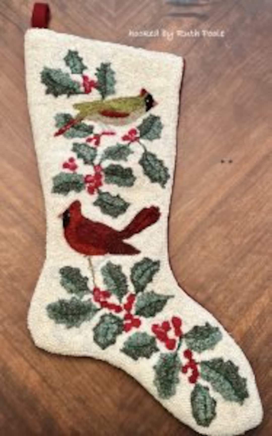 Woodland Cardinal Stocking, A Rug Hooking Pattern by P is for Primitive ...