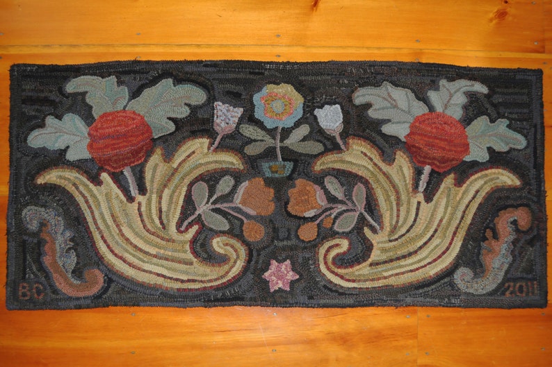 Olde Nutfield Pattern by W. Cushing and Co. Rug Hooking Etsy