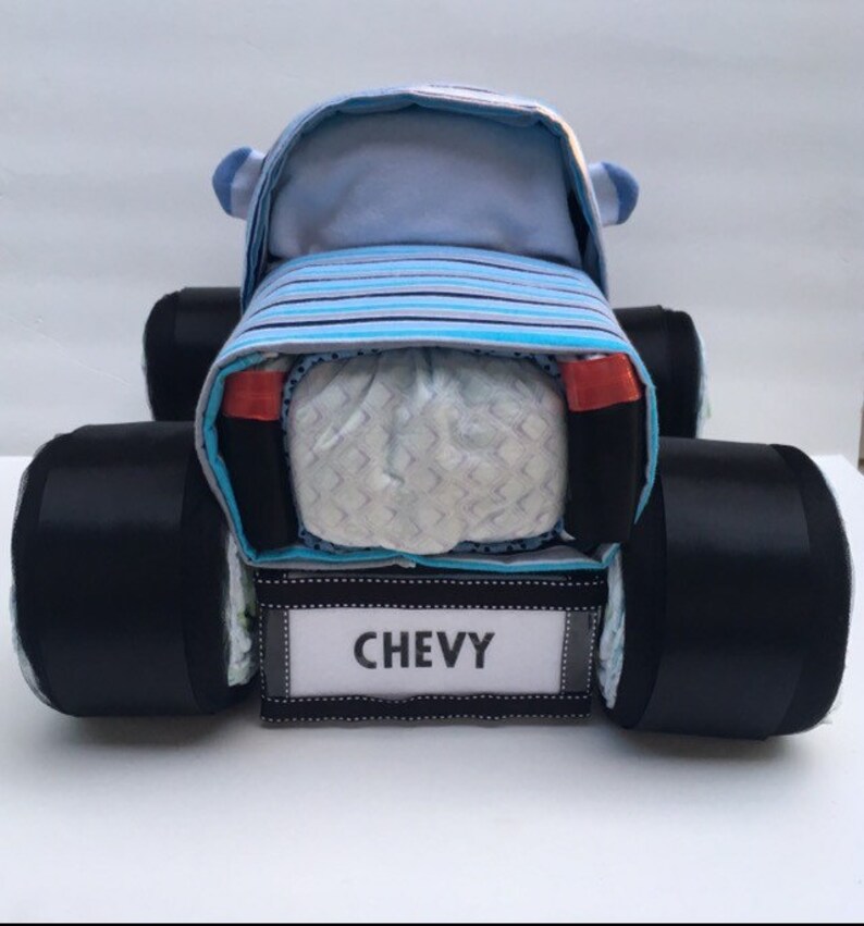 Chevy diaper truck baby shower centerpiece Chevy diaper Etsy