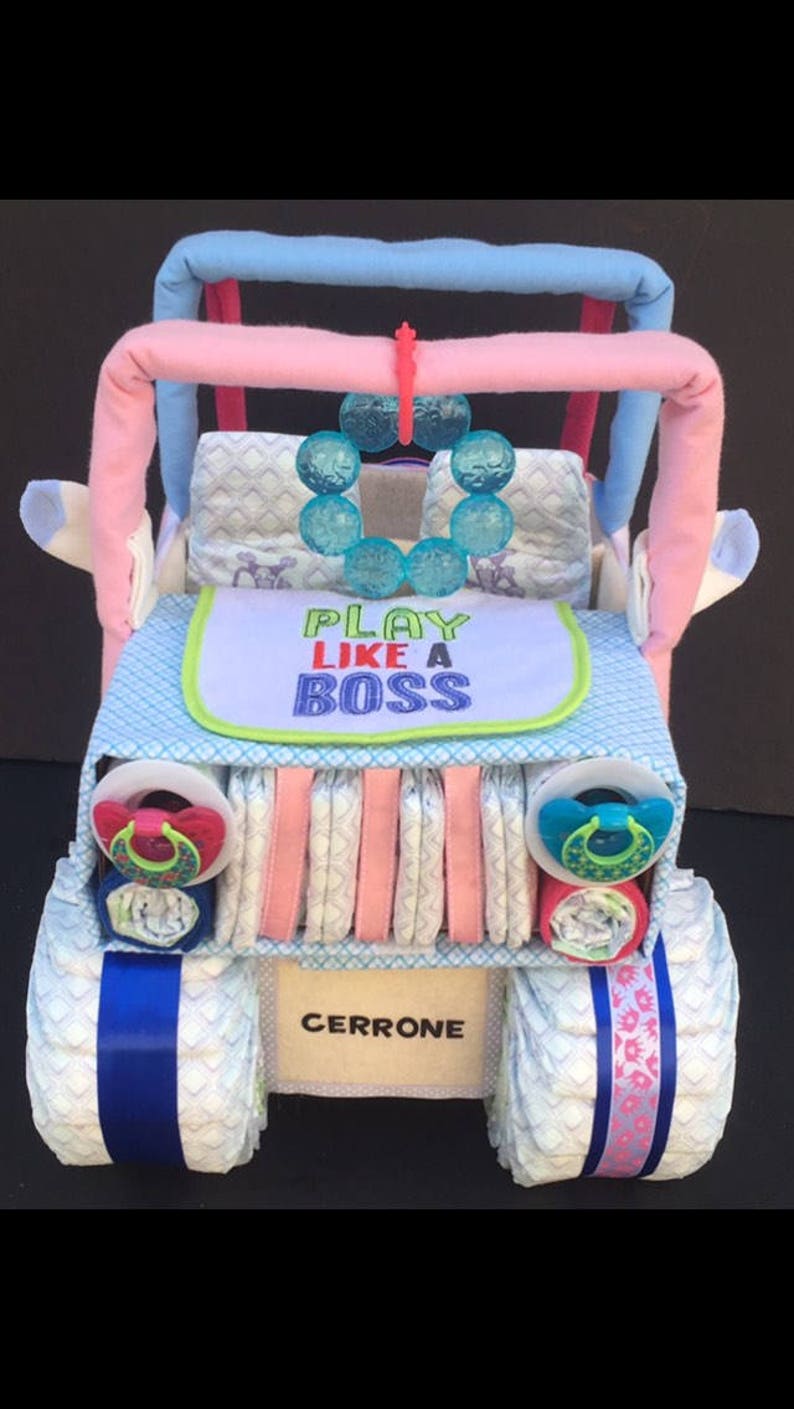 diaper cake for twins boy and girl