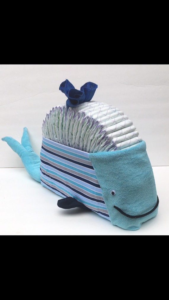 whale diaper cake