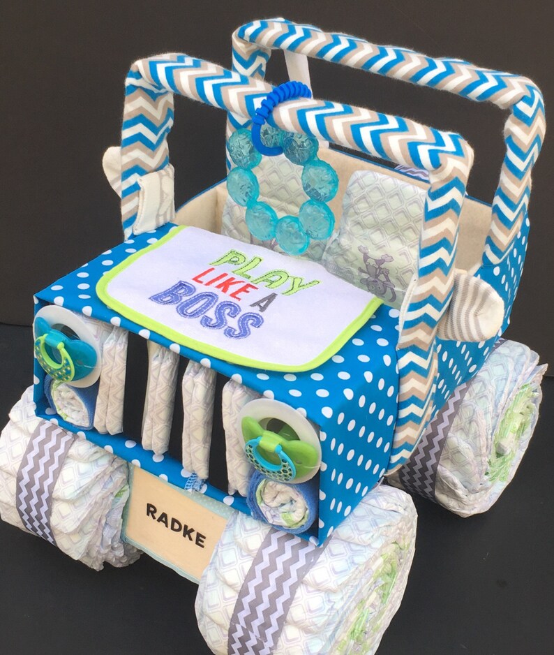 Blue Diaper Cake Jeep Diaper Cake Diaper Cake Diaper Jeep Etsy