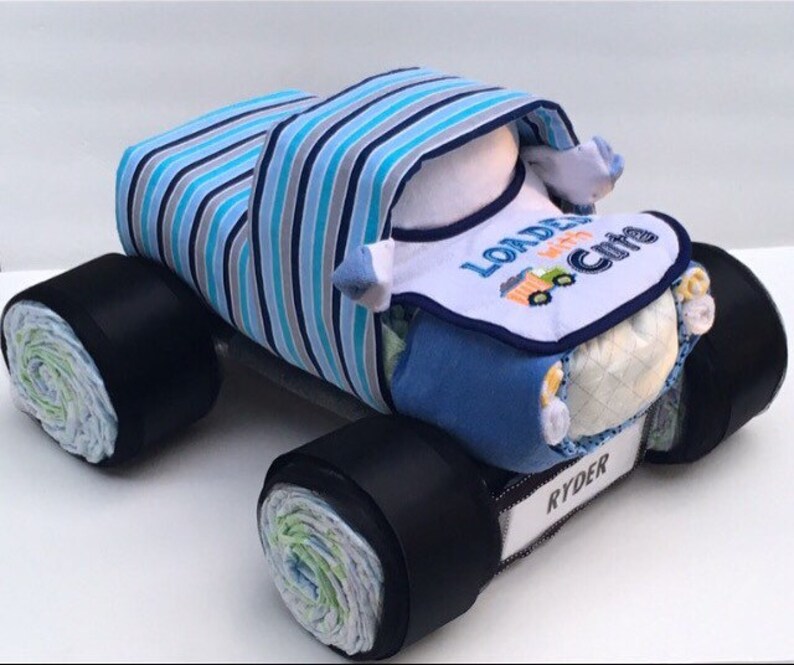 Chevy diaper truck baby shower centerpiece Chevy diaper Etsy