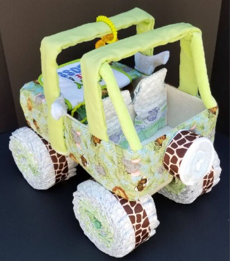 safari jeep diaper cake diy