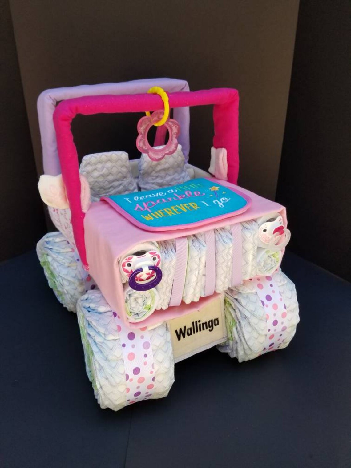 Pink camo diaper jeep for baby girl baby shower gift ideas Etsy