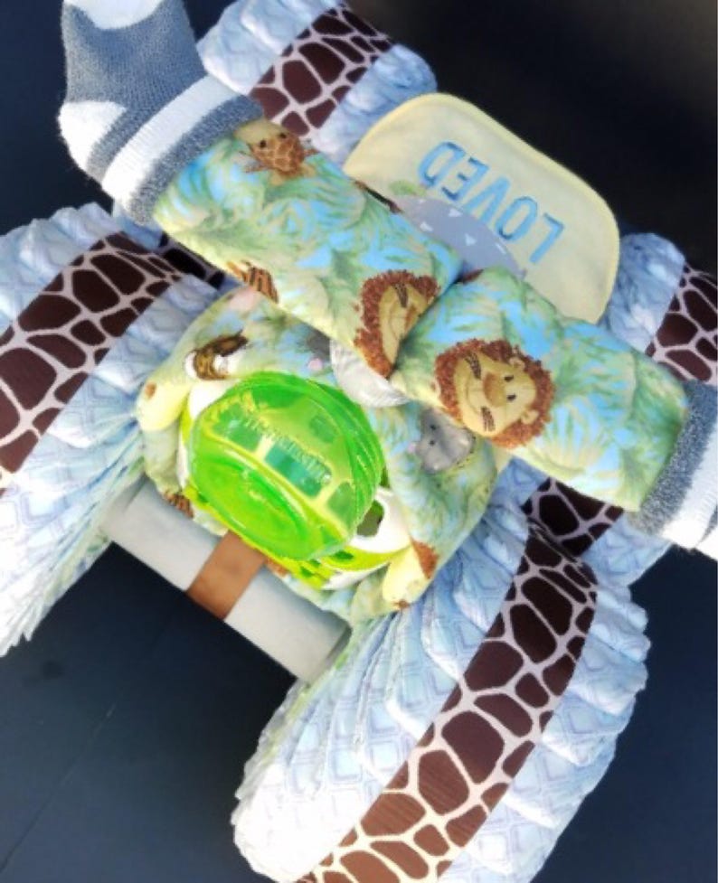 Jungle Diaper Cake Jungle Baby Shower Animal Baby Shower Etsy