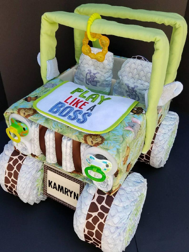 Pink camo diaper jeep for baby girl baby shower gift ideas