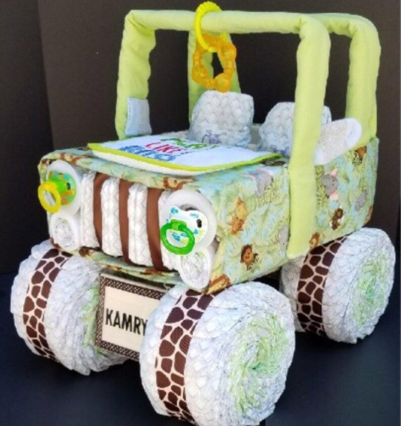 Owl jeep diaper cake diaper cake diaper centerpiece diaper