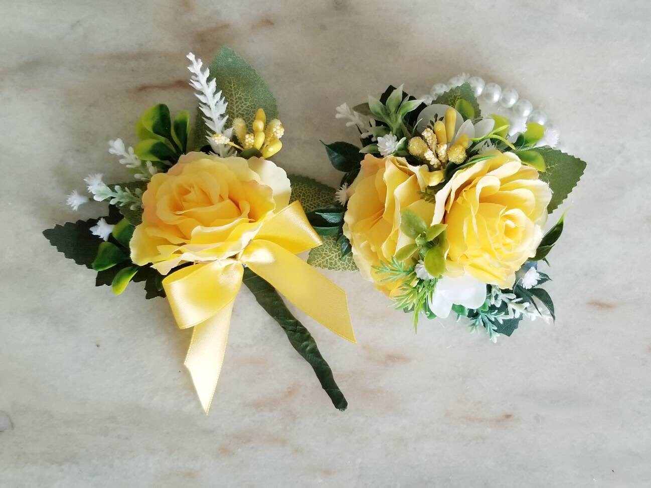 Yellow on sale rose corsage