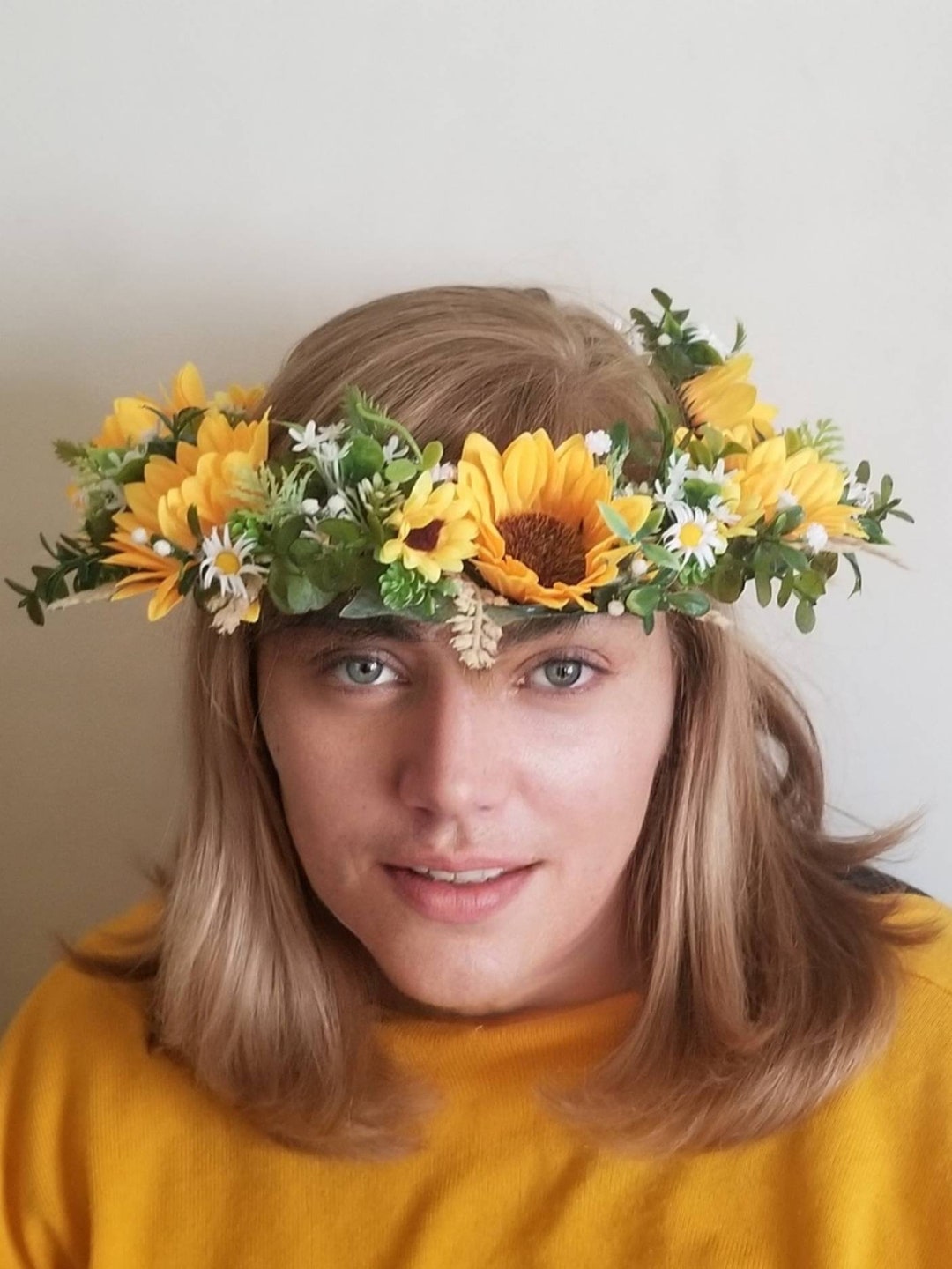 Sunflower Hair Crown Bridal Hairpieces Sunflower Hair Etsy