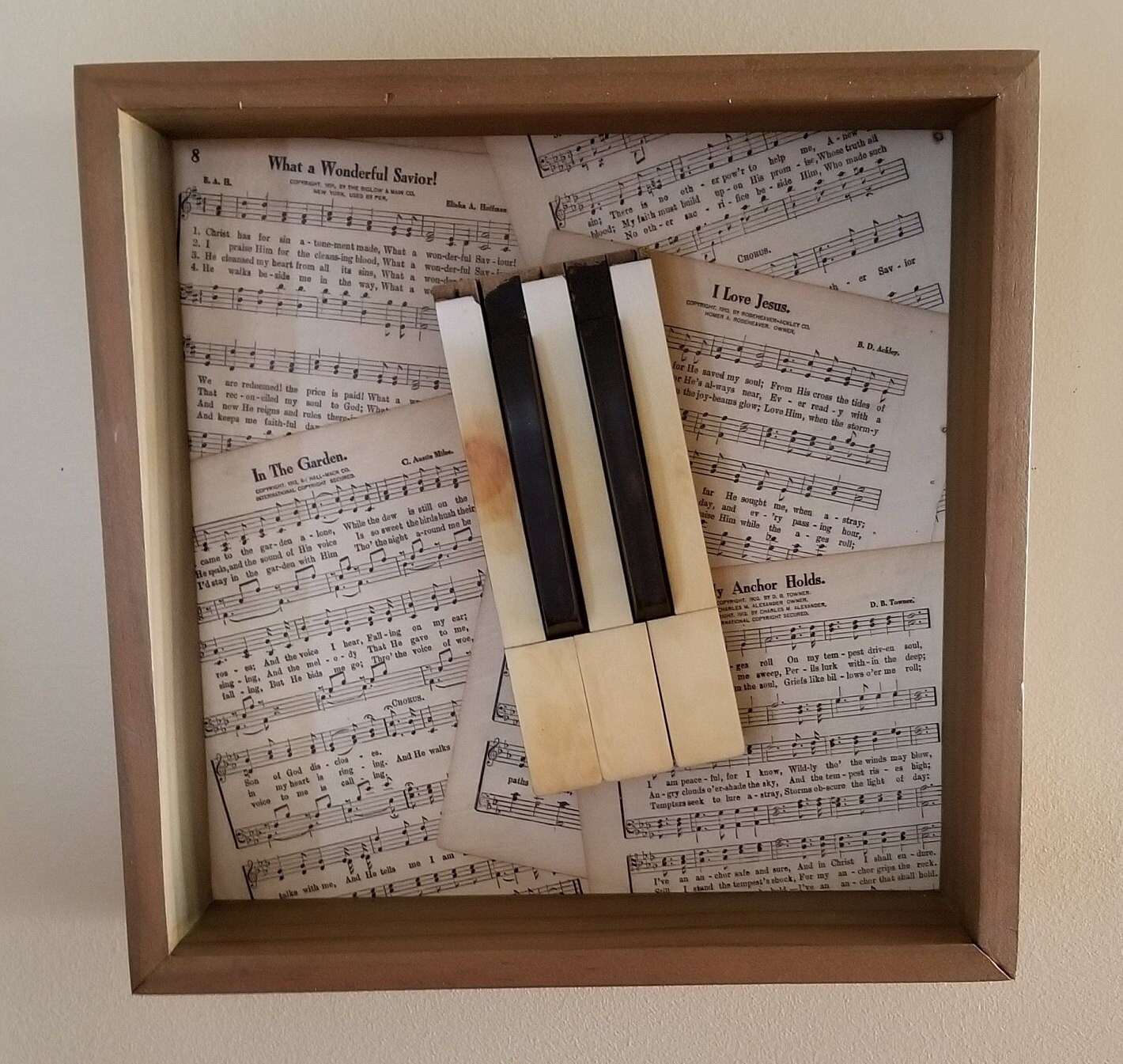 Vintage Piano Keys Shadow Box Etsy