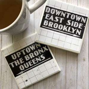 New York City Subway Tile Coasters, NYC, Brooklyn, Queens, New Apartment, Drink Coasters, Back To School Dorm Decor, Man Cave,