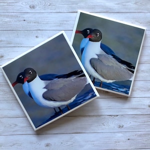 Beach Art, Bird Art Coasters, Decorative Tiles, Beach Decor, Coastal Decoration, Beach House Gifts, Summer Cottage