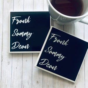 Rat Pack Coasters, Frank Sinatra, Dean Martin, Sammy Davis, Love, Jazz, Anniversary Gift, Home Bar Decor, Music Gift