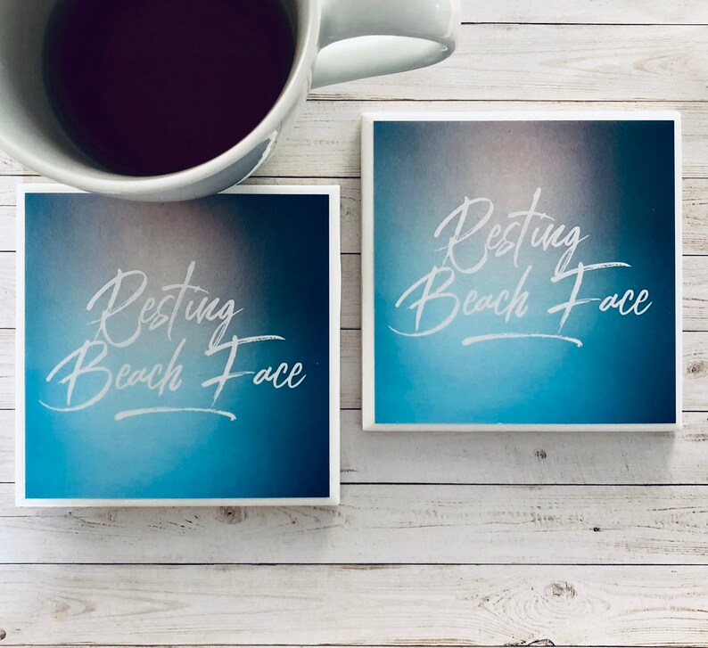 Funny Quotes Beach Coasters Resting Beach Face Beach Gift For Women And Girls Beach House Decor Summer Decor Snarky Quotes Desk Decor