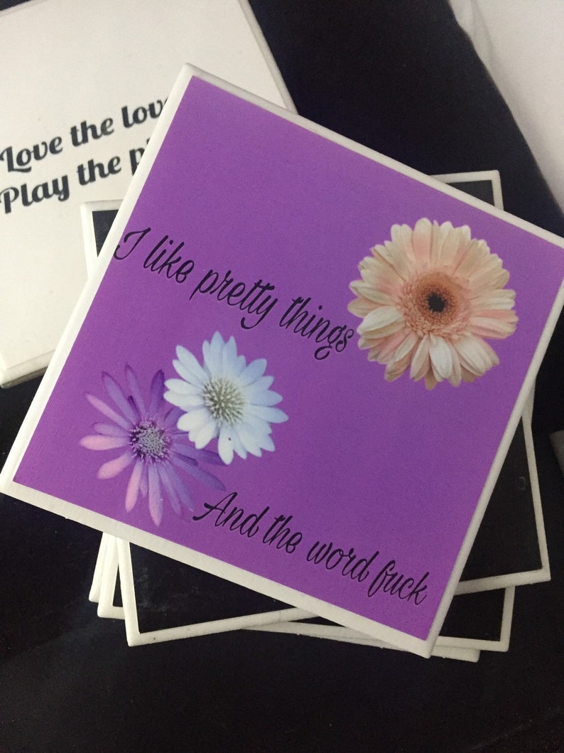 Fuck Adult Gift Bad Word Coasters Swear Words Sarcastic Etsy