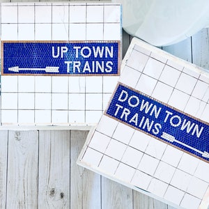 Uptown Downtown Subway Coasters,  White Elephant Party Gift, New York City, Wedding Shower Favor, College Gift, New Apartment, Drink Coaster