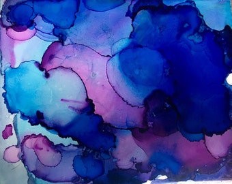 medium abstract alcohol ink painting- colorful, one of a kind artwork- accent piece home decor