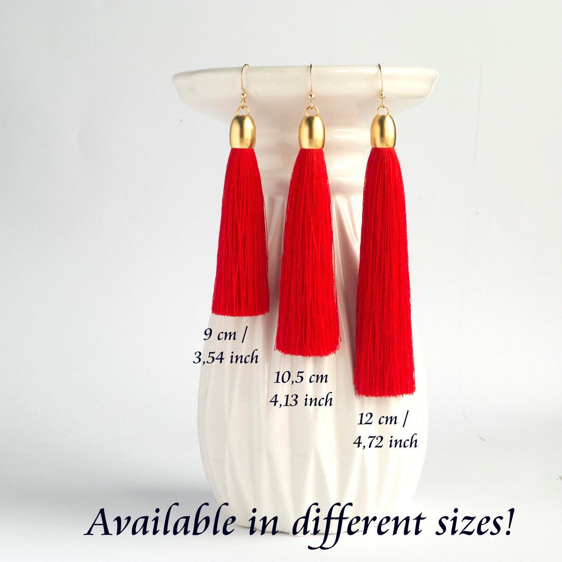 White Tassel Earrings Long White Tassel Earrings Wedding Etsy